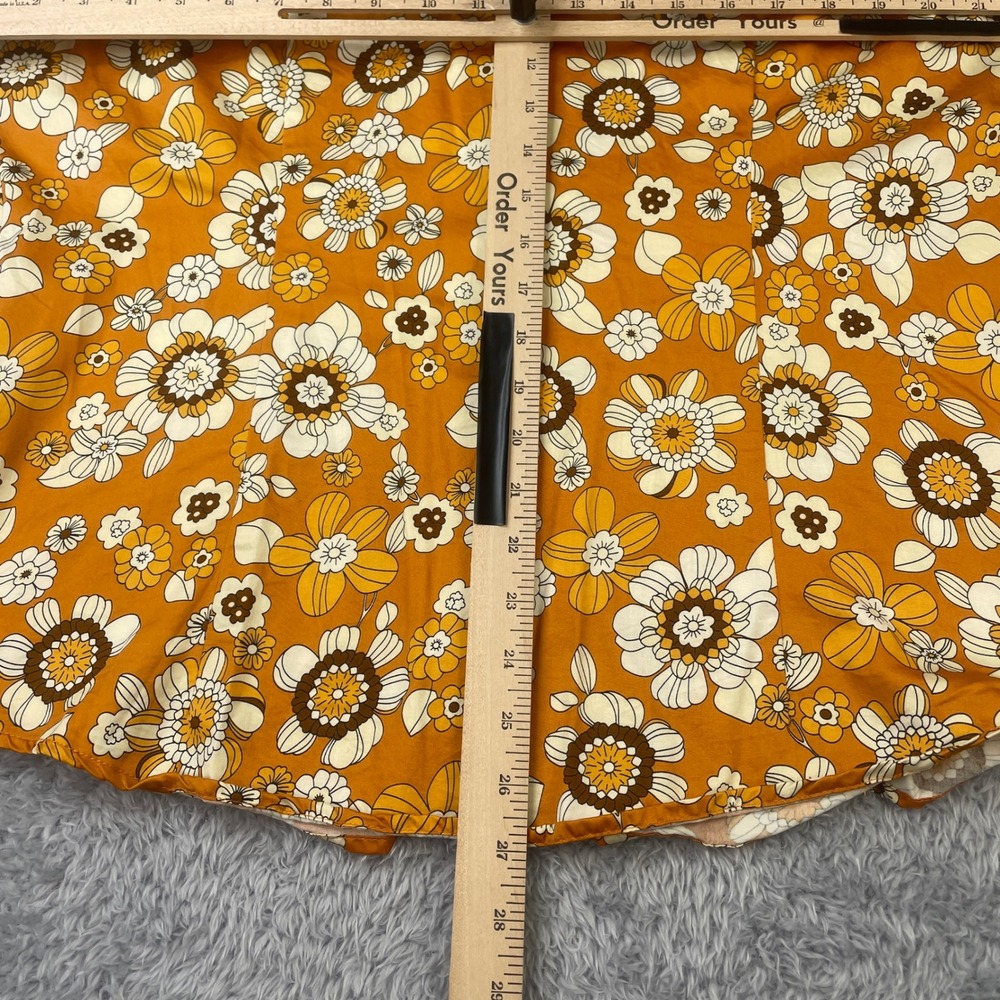 Wrangler x Leon Bridges Western Snap Shirt Women XL Orange Floral Retro 70s - Picture 7 of 10